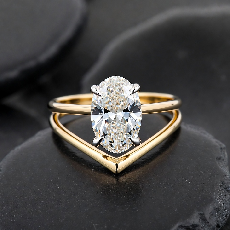 Sarah-Kate 3ct Oval Diamond Engagement Ring 18K Gold