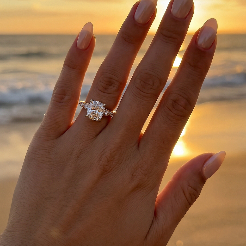 Jane - 4ct Cushion Cut 18k Gold Ring