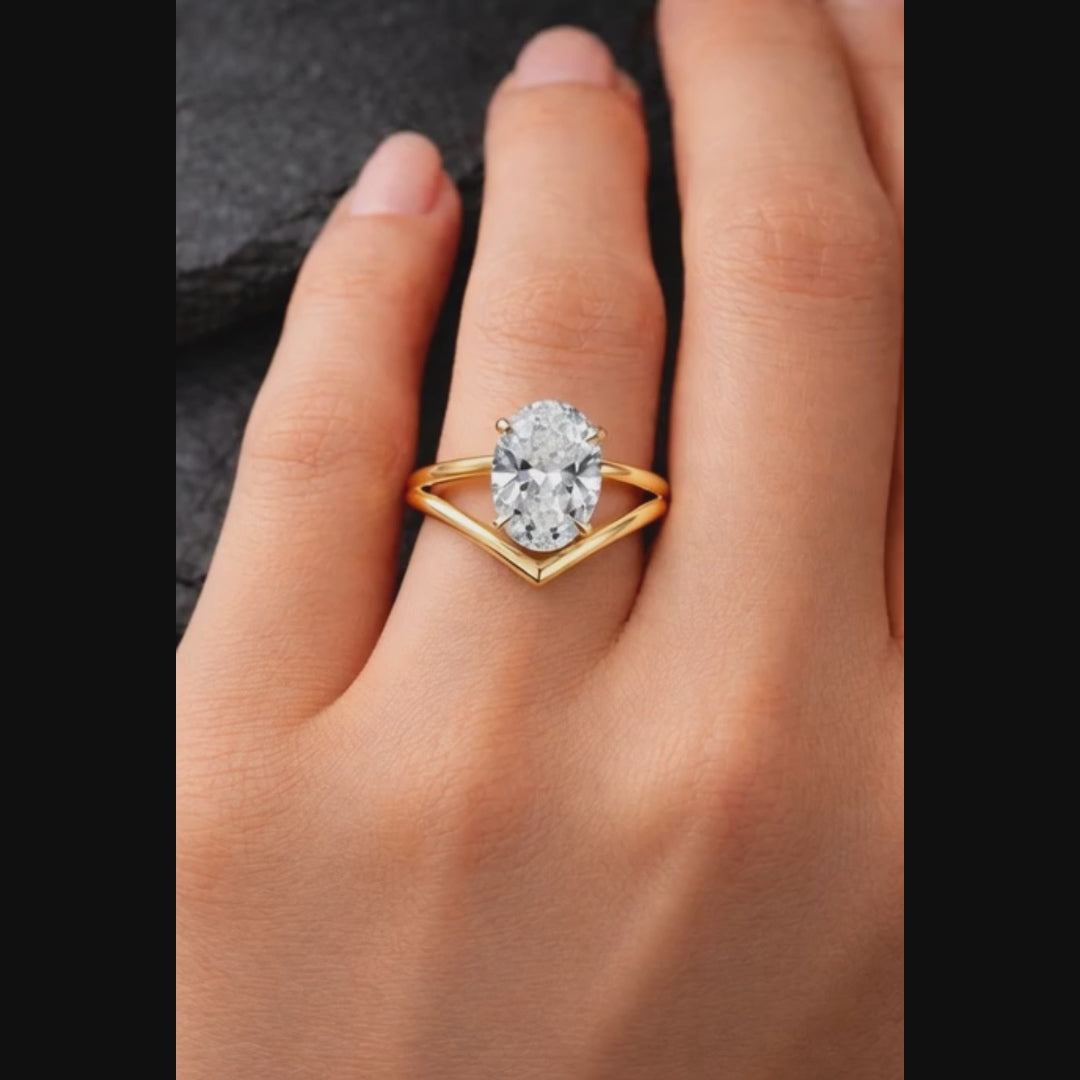 Sarah-Kate 3ct Oval Diamond Engagement Ring 18K Gold