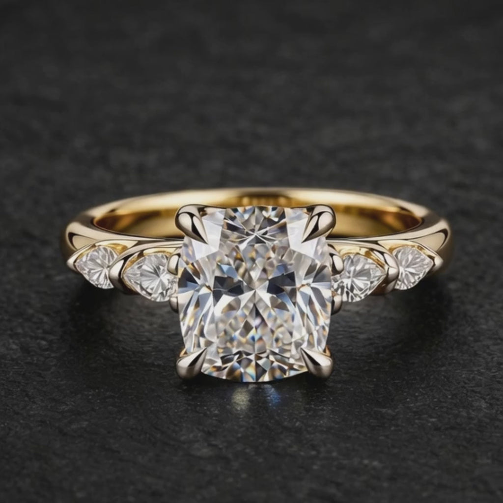 Jane - 4ct Cushion Cut 18k Gold Ring