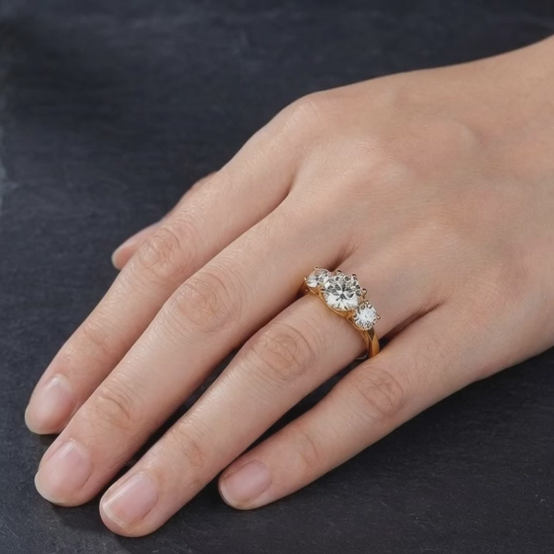 artisan 3 diamond engagement ring in gold setting
